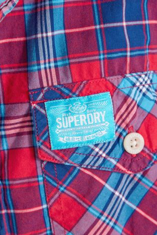 Red Superdry Multi Check Shirt